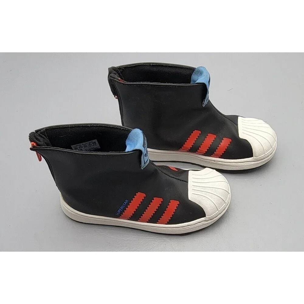 Adidas Superstar 360 Rain Boot J 'Black Bright Red' Kids Size 9 #S23970